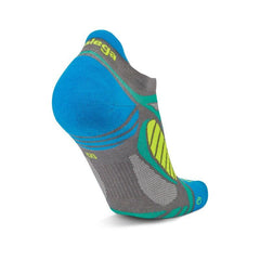 Ultralight No-Show Running Socks, Light Grey/Bright Turquoise