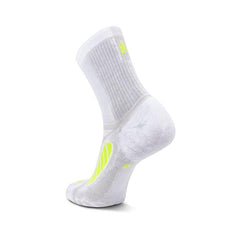 Ultralight Crew Running Socks, White/Yellow