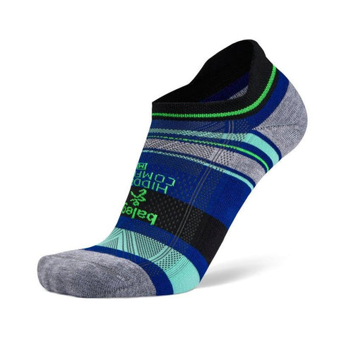 Hidden Comfort No-Show Running Socks, Black and Blue