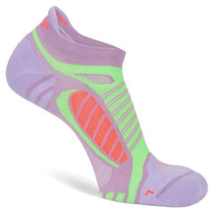 Ultralight No-Show Running Socks, Bright Lilac/Neon Green