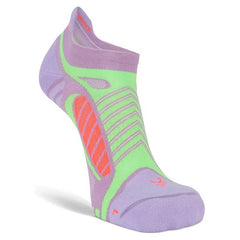 Ultralight No-Show Running Socks, Bright Lilac/Neon Green