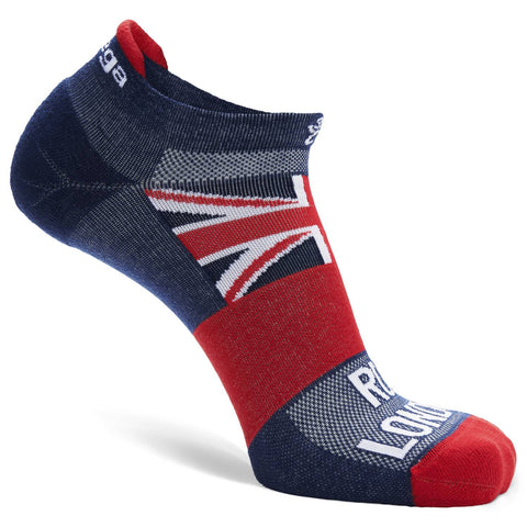 London Marathon (2024) Ultralight No Show Running Socks, Blue/Red