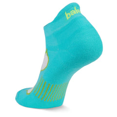 Enduro No-Show Running Socks, Turquoise/Lime Punch
