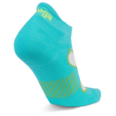 Enduro No-Show Running Socks, Turquoise/Lime Punch