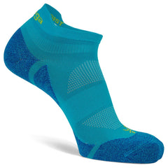 Blister Resist Light No Show Running Socks, Lake Blue/Lime Punch