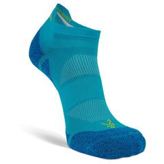 Blister Resist Light No Show Running Socks, Lake Blue/Lime Punch