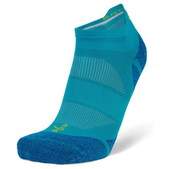 Blister Resist Light No Show Running Socks, Lake Blue/Lime Punch