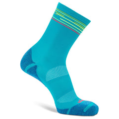 Blister Resist Light Mini Crew Running Socks, Lake Blue/Lime Punch