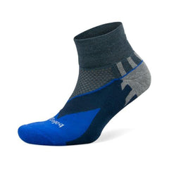 Enduro Quarter Running Socks, Charcoal/Cobalt
