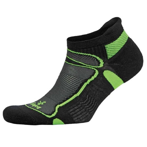 Ultralight No-Show Running Socks, Black/Lime