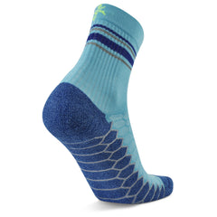 Silver Mini Crew Running Socks, Cobalt