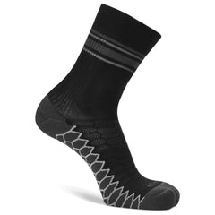 Silver Mini Crew Running Socks, Black