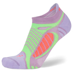 Ultralight No-Show Running Socks, Bright Lilac/Neon Green