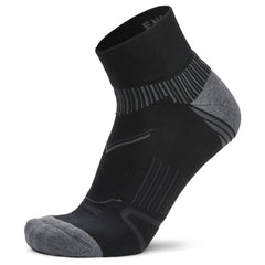 Enduro Quarter Running Socks, Black/Grey