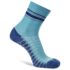 Silver Mini Crew Running Socks, Cobalt