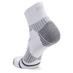 Enduro Quarter Running Socks, White/Grey