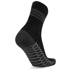 Silver Mini Crew Running Socks, Black