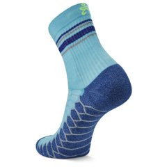 Silver Mini Crew Running Socks, Cobalt