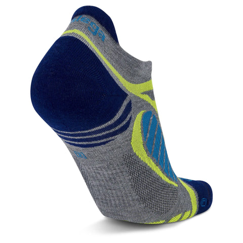 Ultralight No-Show Running Socks, Grey Heather/Royal Blue