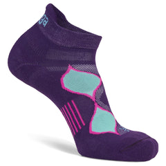 Enduro No-Show Running Socks, Purple/Watermelon