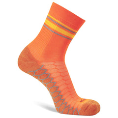 Silver Mini Crew Running Socks, Neon Orange