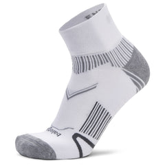 Enduro Quarter Running Socks, White/Grey