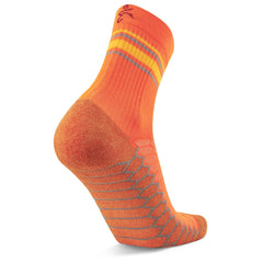 Silver Mini Crew Running Socks, Neon Orange