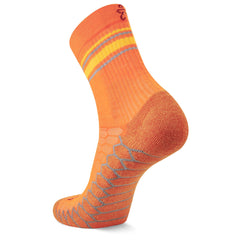 Silver Mini Crew Running Socks, Neon Orange