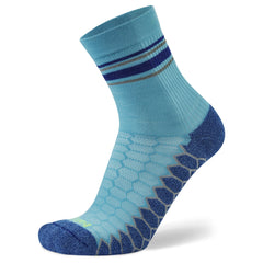 Silver Mini Crew Running Socks, Cobalt