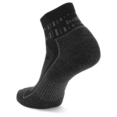 Blister Resist Quarter Running Socks, Grey/Black