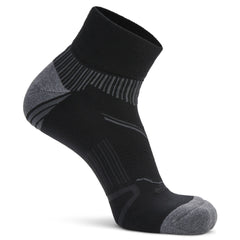 Enduro Quarter Running Socks, Black/Grey