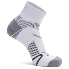 Enduro Quarter Running Socks, White/Grey