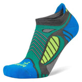 Ultralight No-Show Running Socks, Light Grey/Bright Turquoise