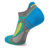 Ultralight No-Show Running Socks, Light Grey/Bright Turquoise