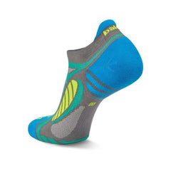 Ultralight No-Show Running Socks, Light Grey/Bright Turquoise