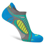 Ultralight No-Show Running Socks, Light Grey/Bright Turquoise