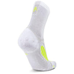 Ultralight Crew Running Socks, White/Yellow