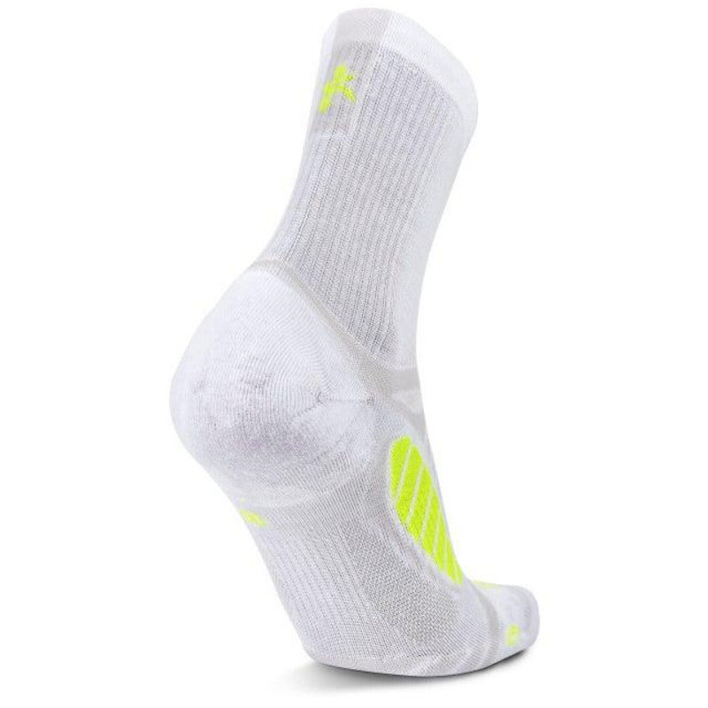 Ultralight Crew Running Socks, White/Yellow