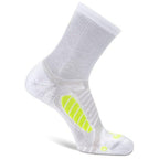Ultralight Crew Running Socks, White/Yellow