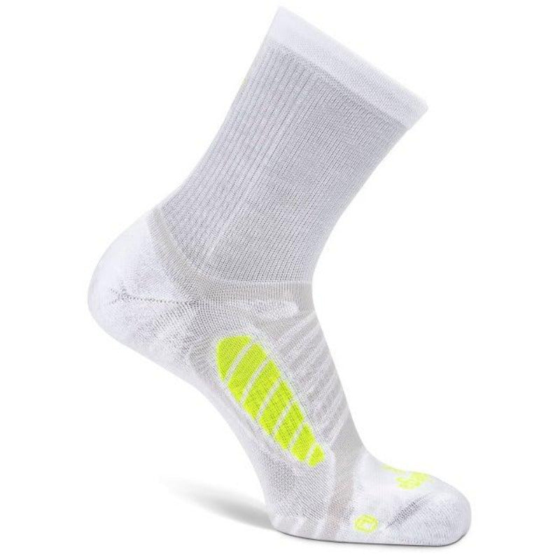 Ultralight Crew Running Socks, White/Yellow