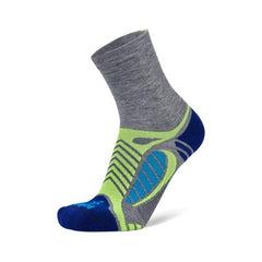 Ultralight Crew Running Socks, Grey Heather/Royal Blue