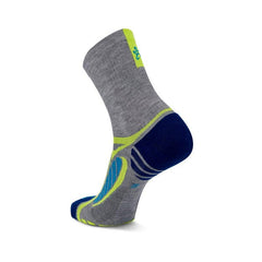 Ultralight Crew Running Socks, Grey Heather/Royal Blue