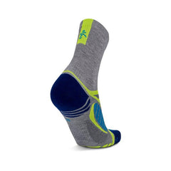 Ultralight Crew Running Socks, Grey Heather/Royal Blue