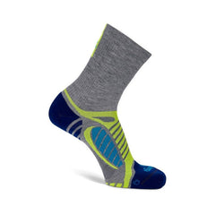 Ultralight Crew Running Socks, Grey Heather/Royal Blue