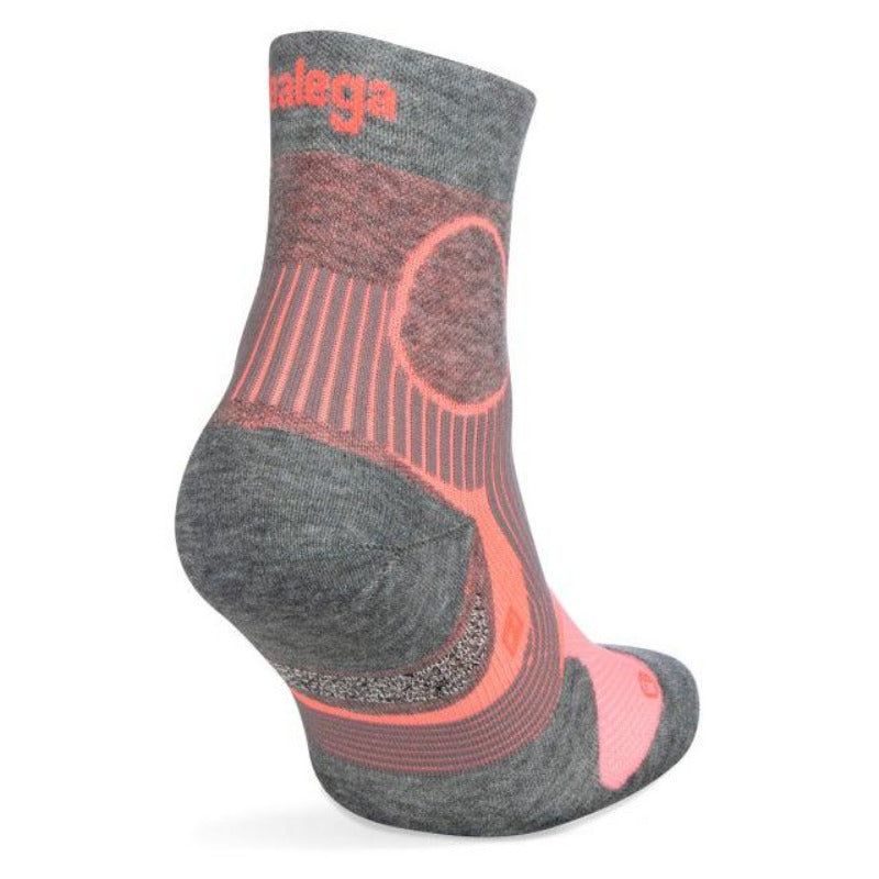 Support Quarter Running Socks, Sherbet Pink/Mid Grey