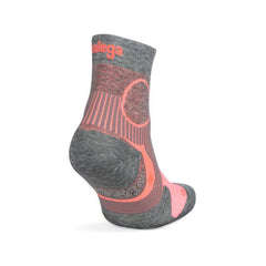 Support Quarter Running Socks, Sherbet Pink/Mid Grey