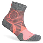 Support Quarter Running Socks, Sherbet Pink/Mid Grey
