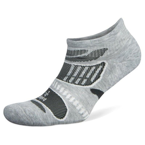 Ultralight No-Show Running Socks, Grey/White