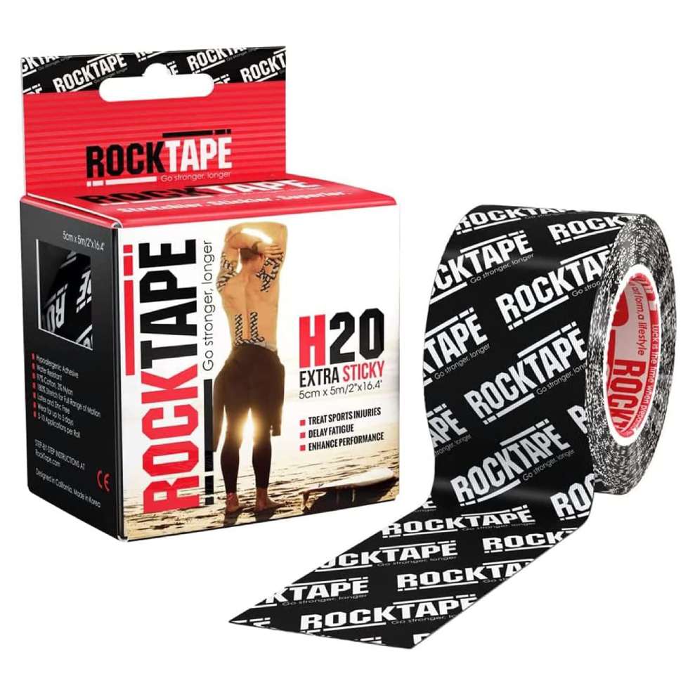RockTape H2O Black Logo 5cm width – 5m length Kinesiology Tape Main image