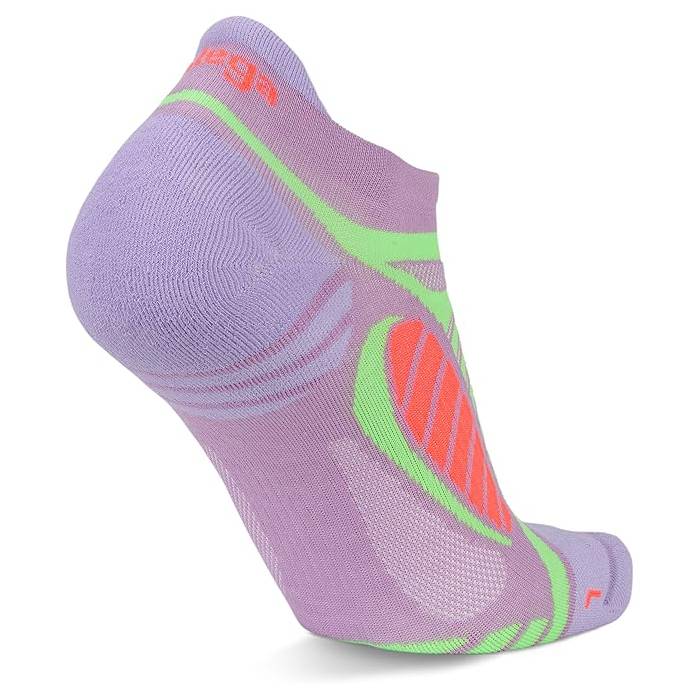 Ultralight No-Show Running Socks, Bright Lilac/Neon Green